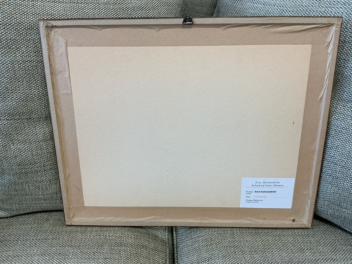 Vintage Original Signed Lithograph of Nuremberg