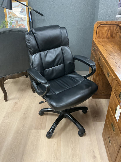 Black Faux Leather Office Chair