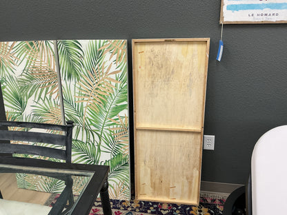 Carved Wood Palm Leaf Wall Panel Art (Set of 3)