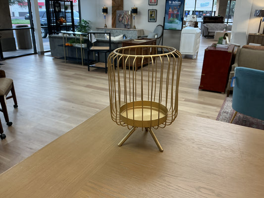 Gold Bird Cage Style Candleholder