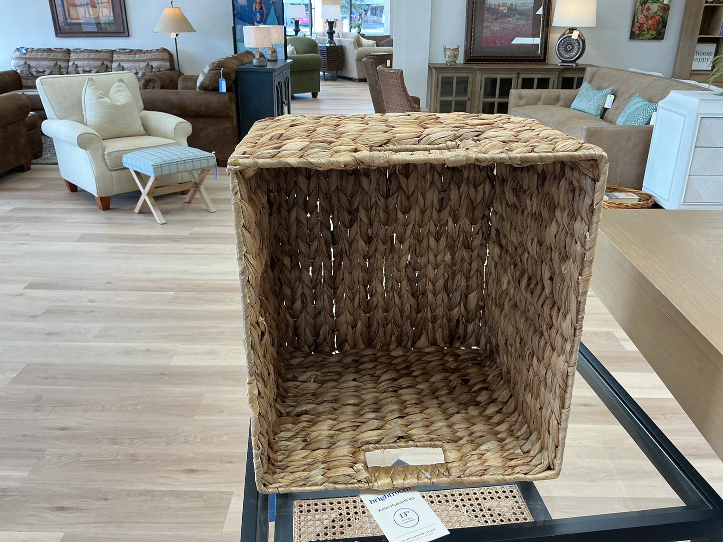 Large Woven Water Hyacinth Milk Crate