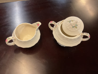 Spode Billingsley Rose Pink Creamer & Sugar Bowl