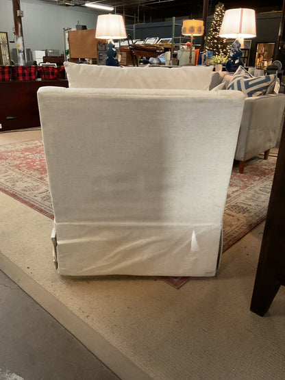 Grace Slipcovered Swivel Armchair