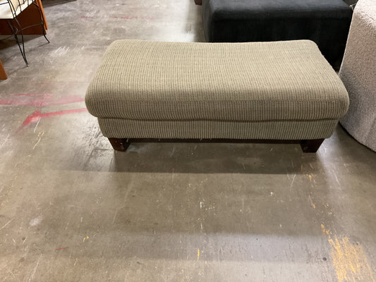 Green Corduroy Fabric Accent Ottoman