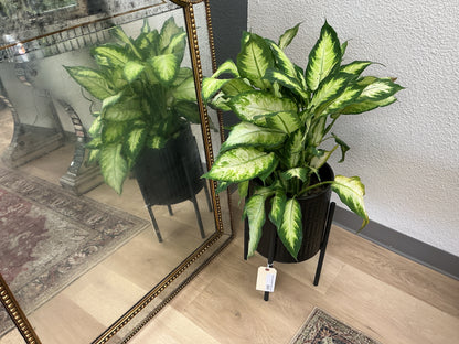Ridge Textured Metal Pedestal Planter