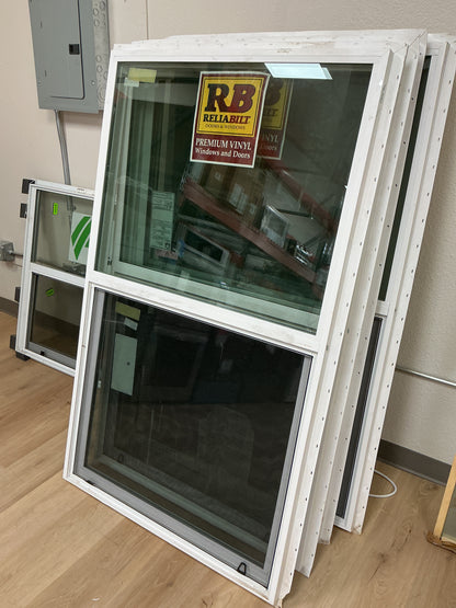 RELIABUILT  35 1/2’ x 53 1/2’ White Exterior Vinyl Double Pane Window
