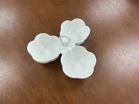Strawberry Street Whittier Porcelain 3 Bowl Caddy