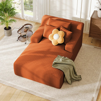 64” Corduroy Indoor Chaise Lounge Chair