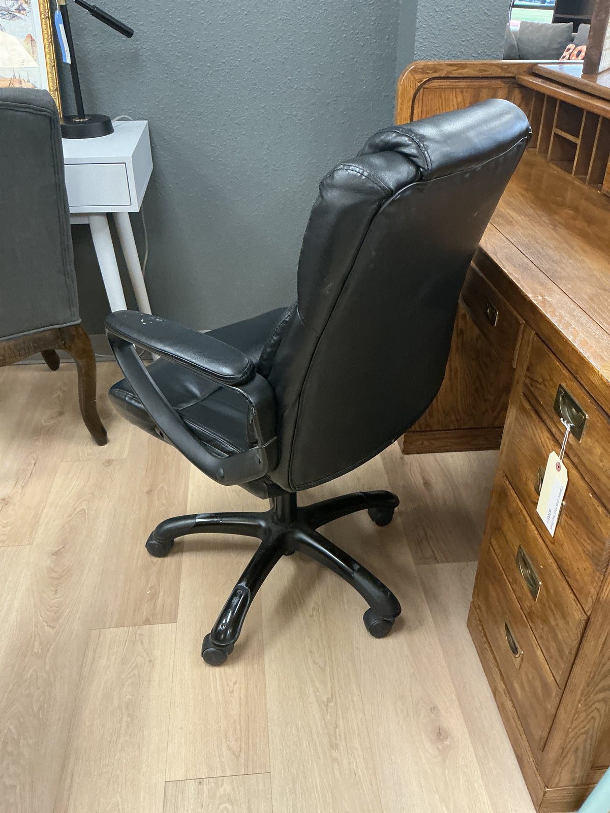 Black Faux Leather Office Chair