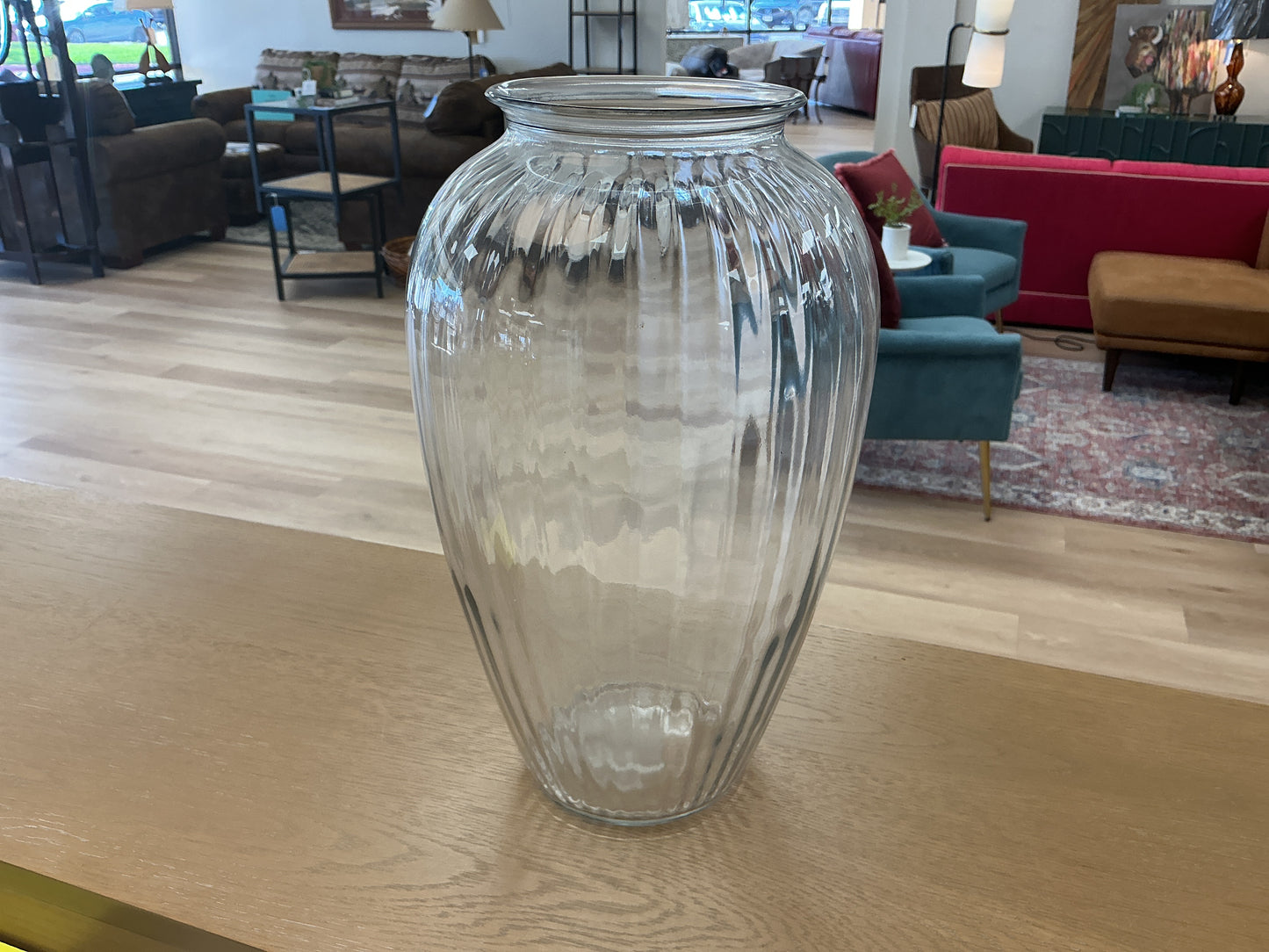 Transparent Draped Glass Vase