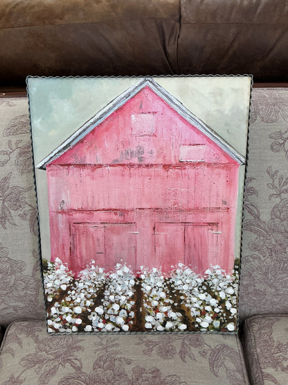 The Round Top Collection Rustic Textured Pink Barn