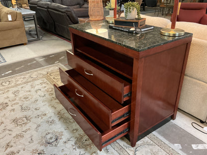 3 Drawer Marble Top Media Chest