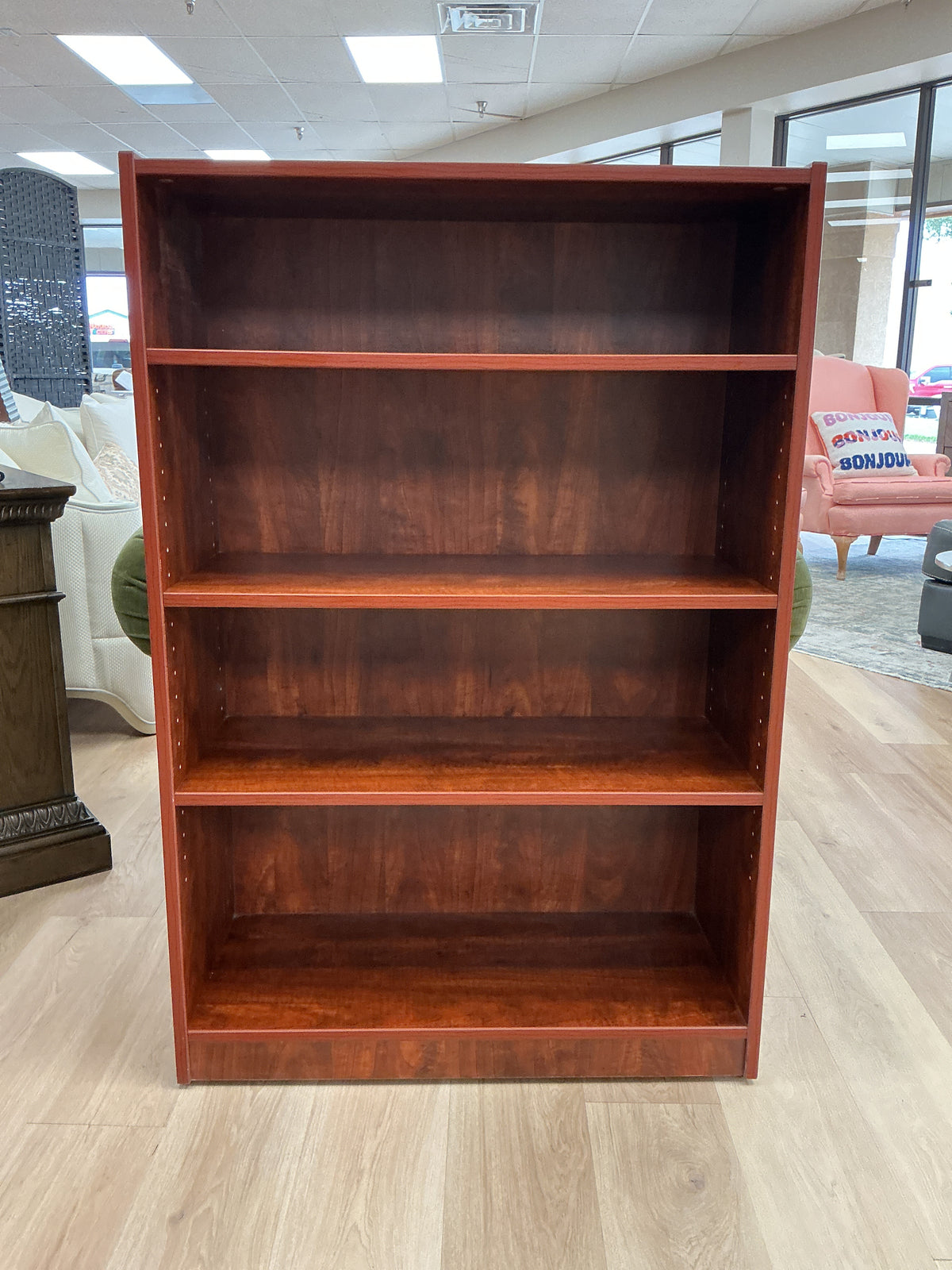 4 Shelf Cherry Wood 31.5” Bookcase