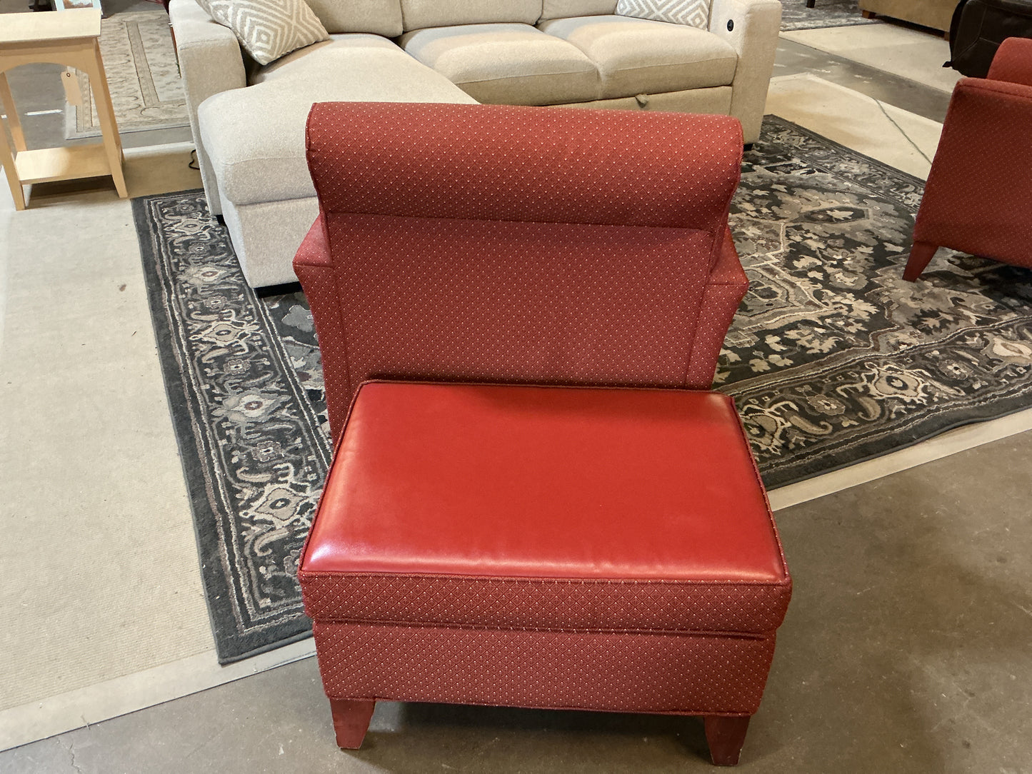 Upholstered Side Chair w/Ottoman