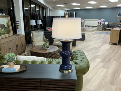 Vince Navy Glass Table Lamp