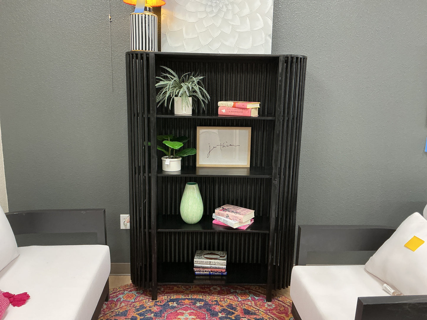 Slatted 4-Shelf Mango Bookcase