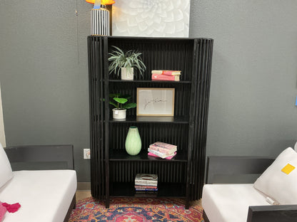 Slatted 4-Shelf Mango Bookcase