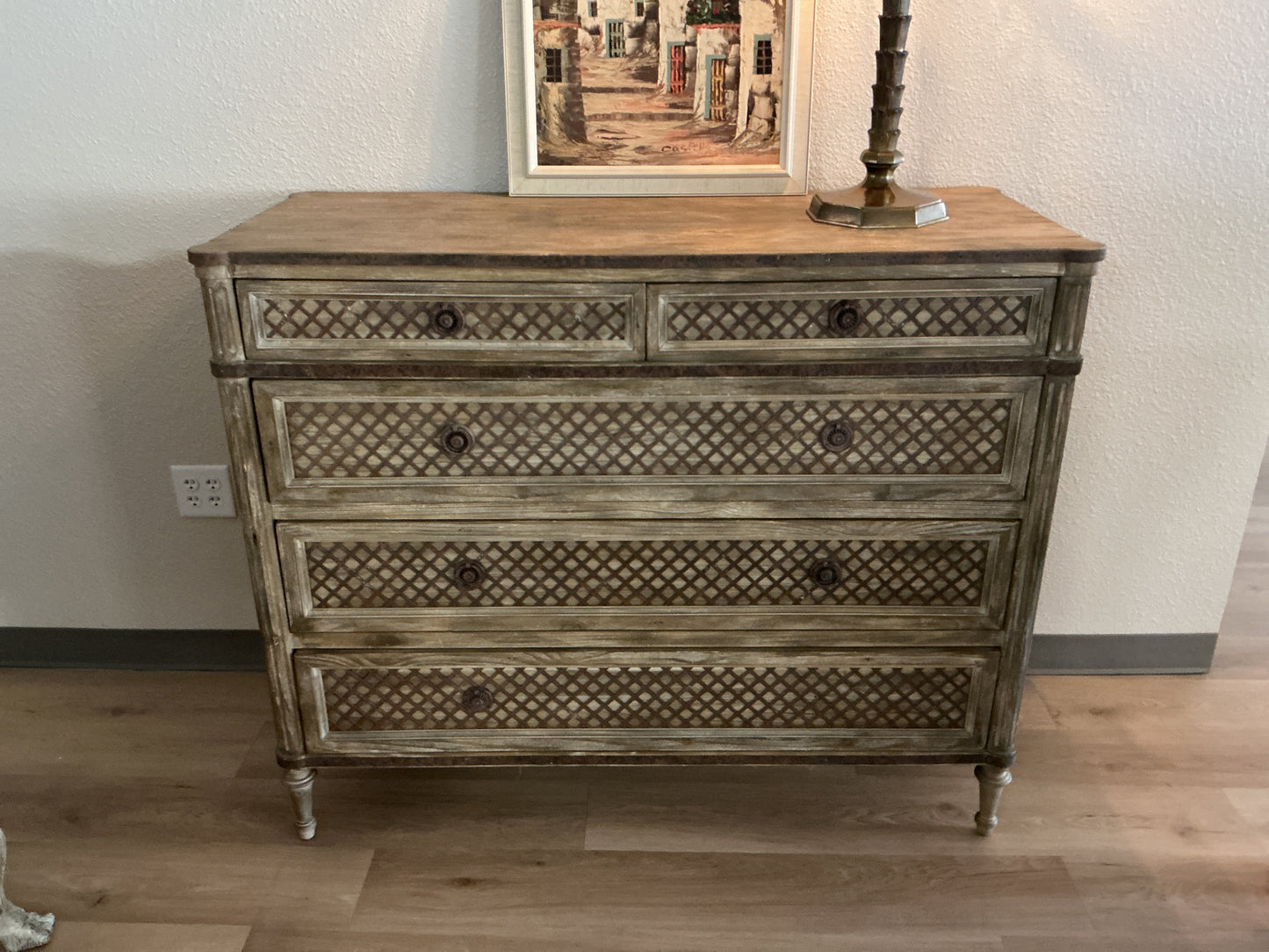 Louis XVI Treillage Batchelor’s Chest by Restoration Hardware