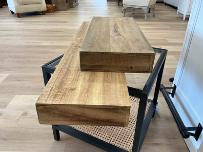 Set of 2 Rustic Wood Floating Shelves