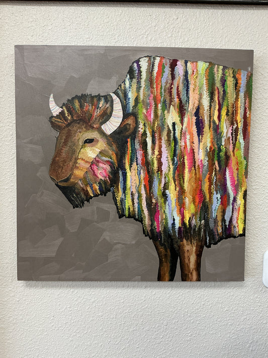 ‘Bison on Putty’ Canvas Print