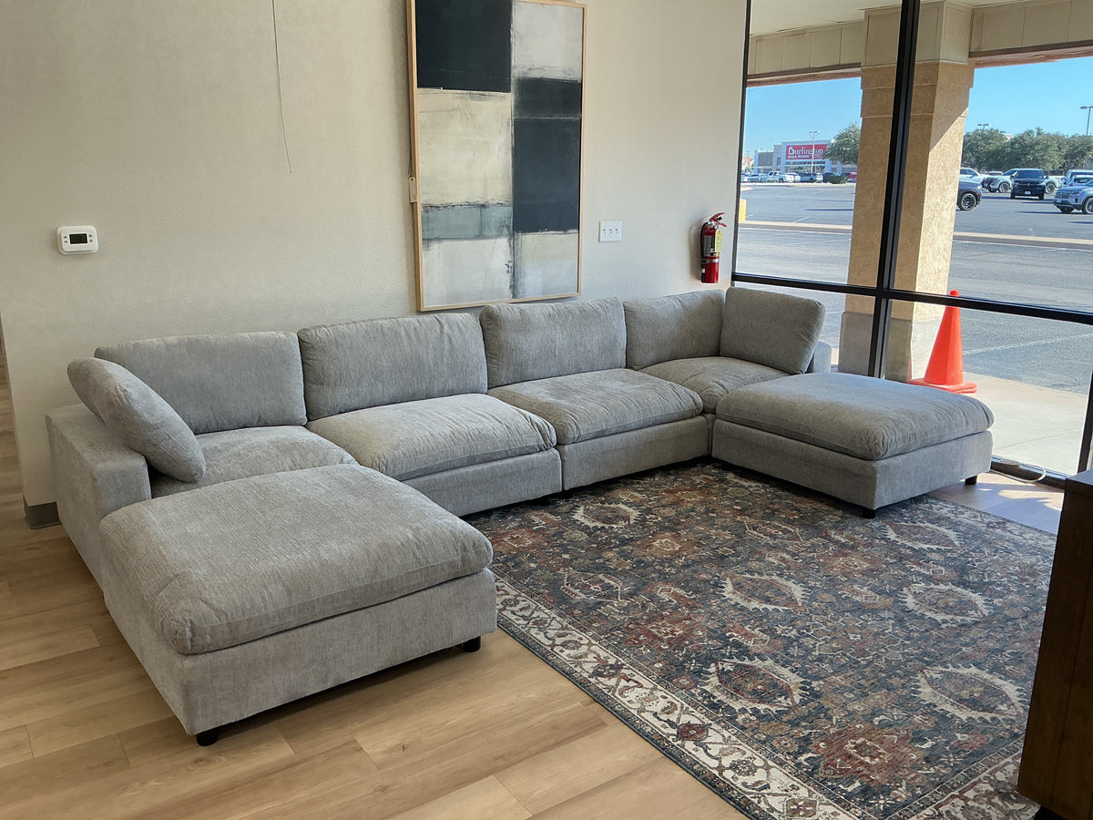6 Piece Modular Chenille Sectional
