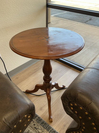 Vintage Round Wine Table w/Inlay