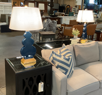 Navy & Gold Ceramic Lamp