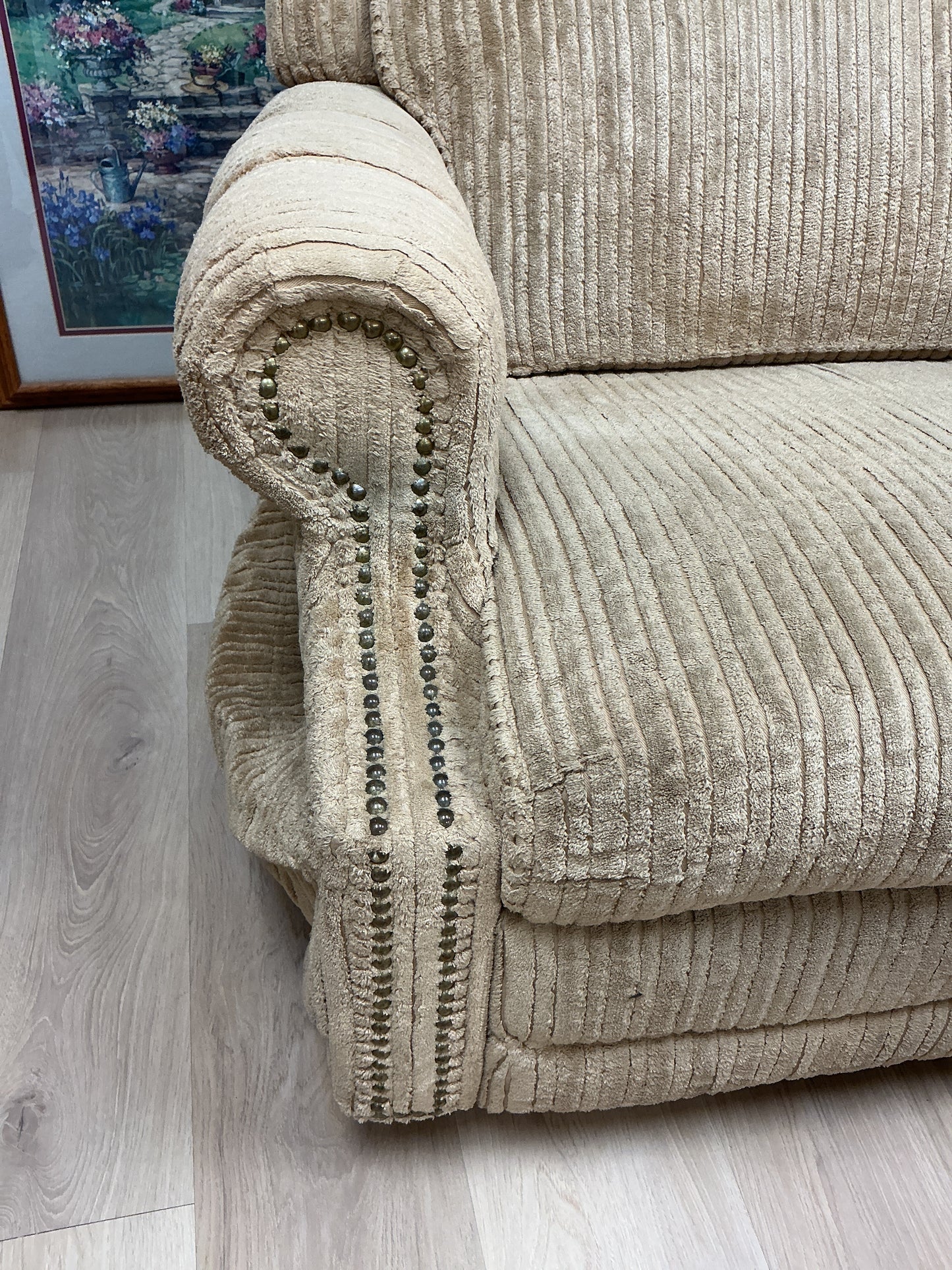 Corduroy Recliner w/Nailheads