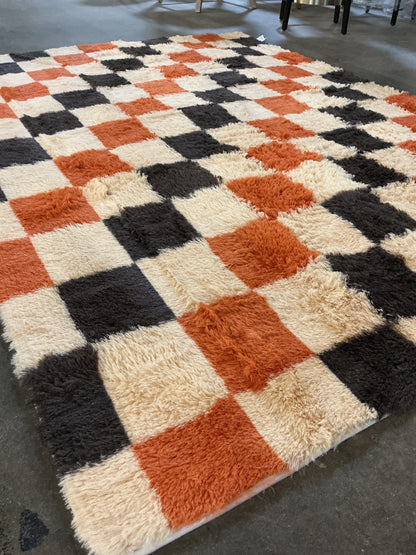 Checkered Shag 5x7 Indoor Area Rug