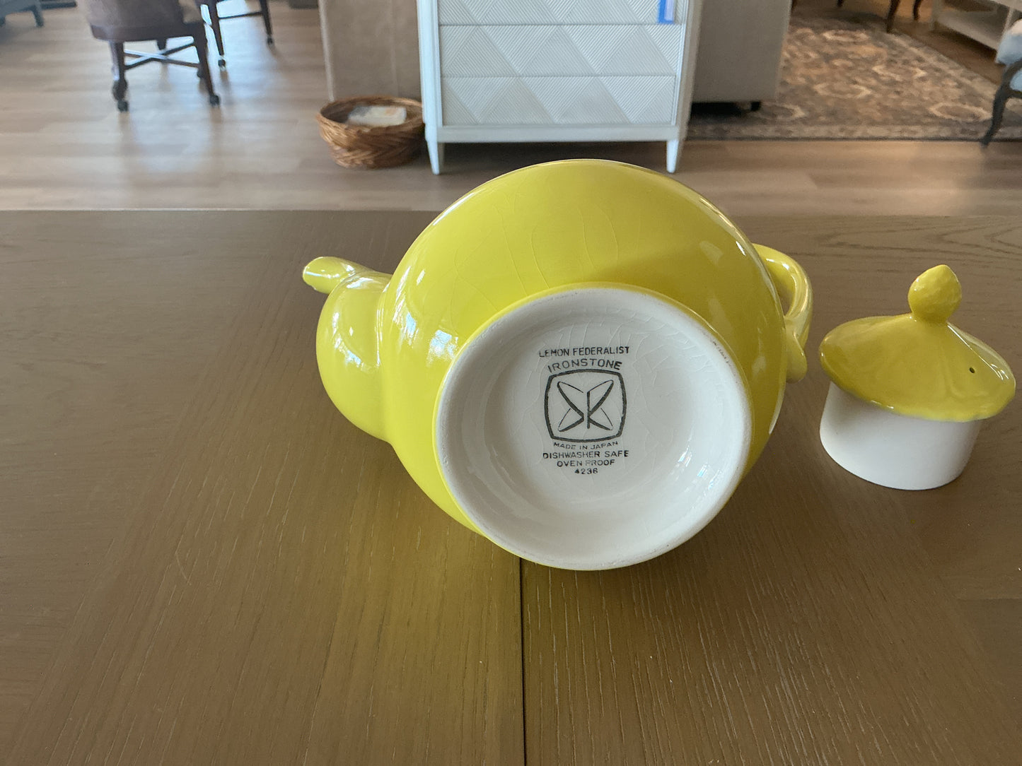 Vintage Sears Federalist Ironstone Buttercup Teapot