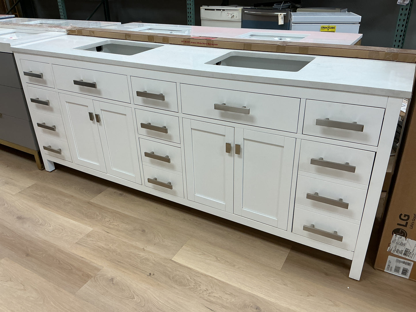 Beckett 84” Freestanding Double Bathroom Vanity
