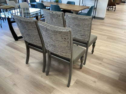 Birmingham Script Printed Finish Dining Chairs (Set of 4)