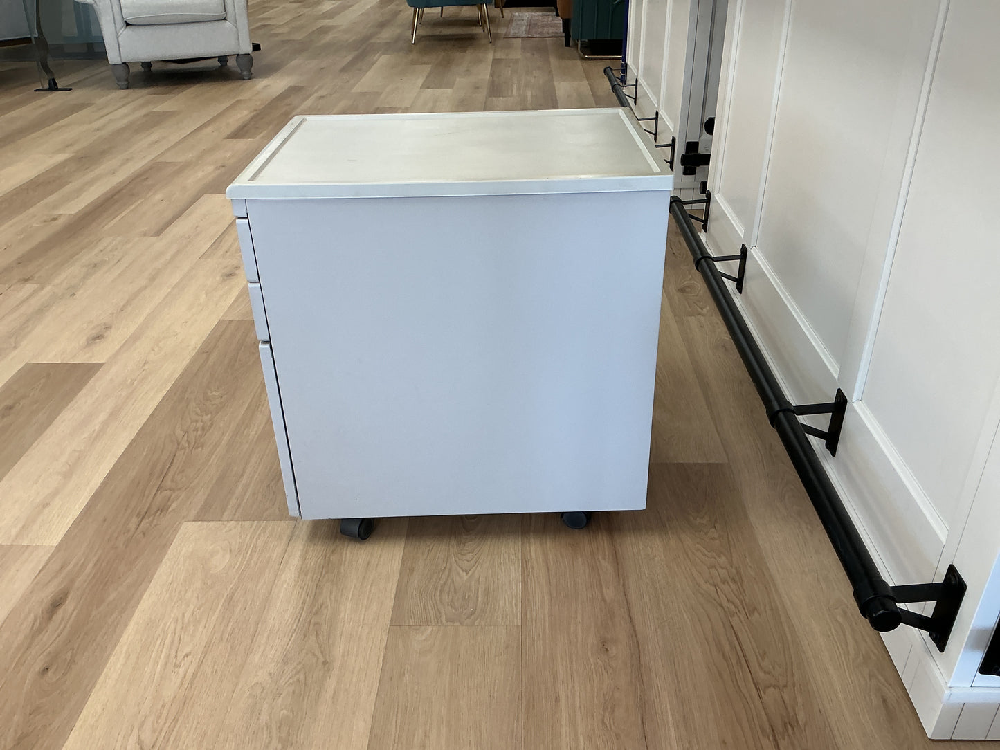 CALICO Designs Metal Rolling 3 Drawer Filing Cabinet w/ Key