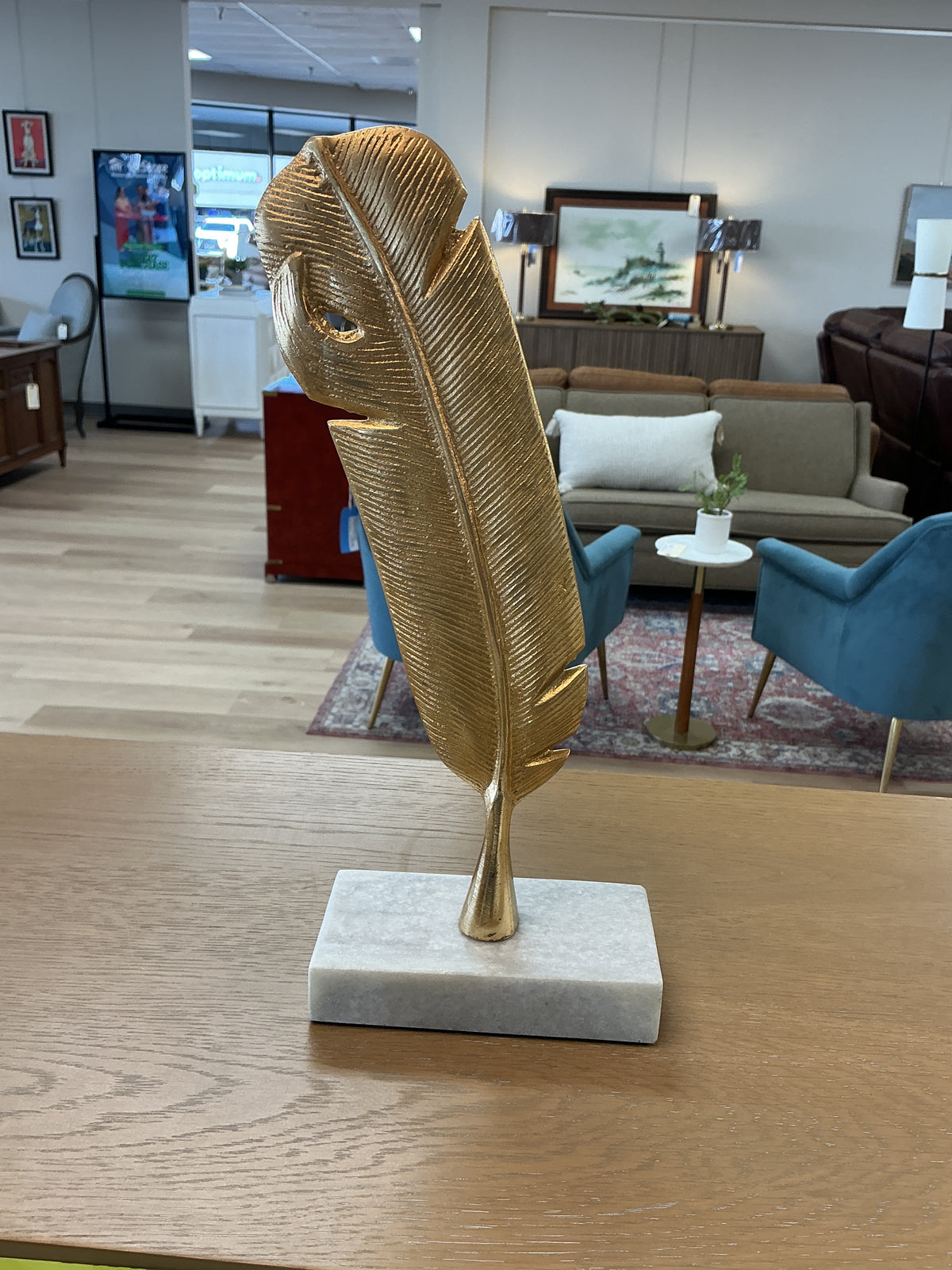 Cosmopolitan Aluminum Metal Bird Decorative Sculpture Feather