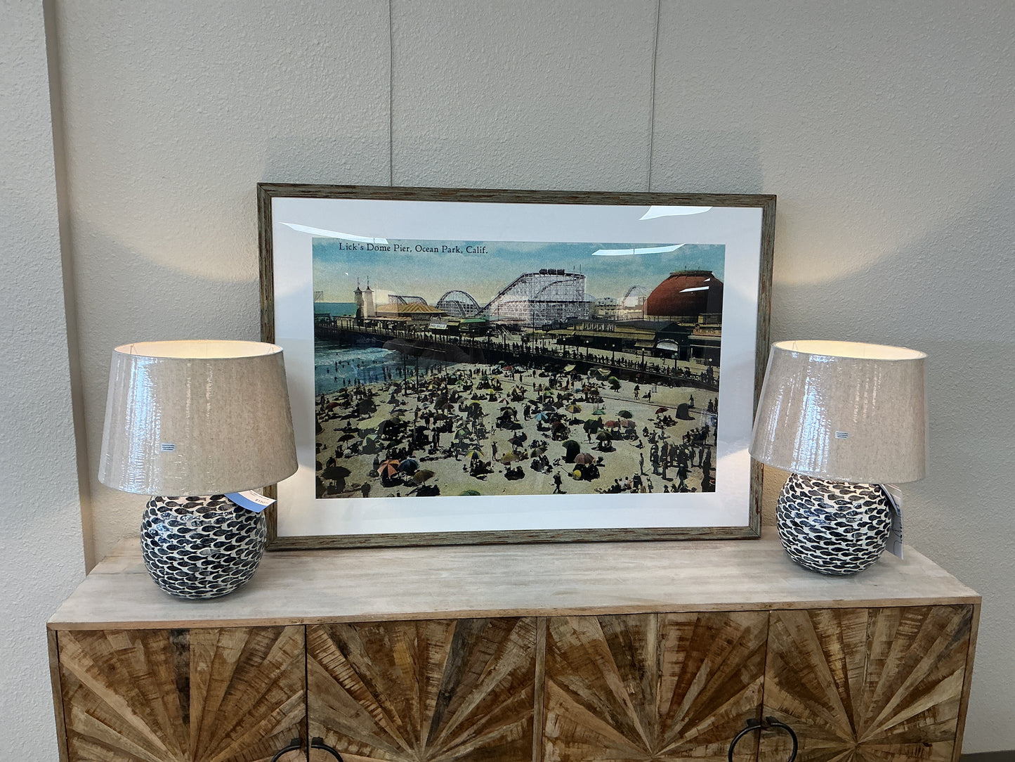 Framed Vintage Postcard Print ‘Lick’s Dome Pier’