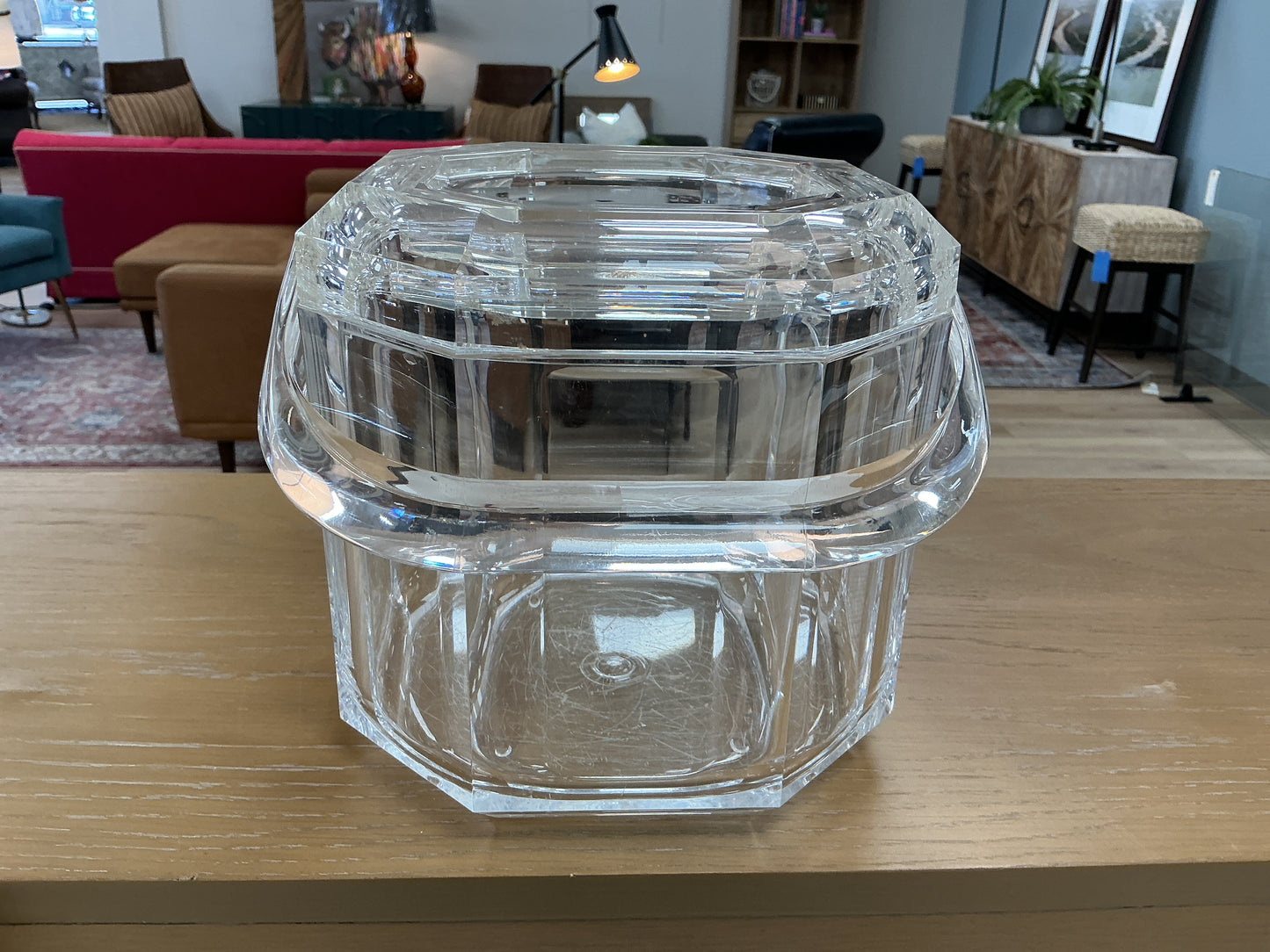 Mid Century Acrylic Lucite Ice Bucket