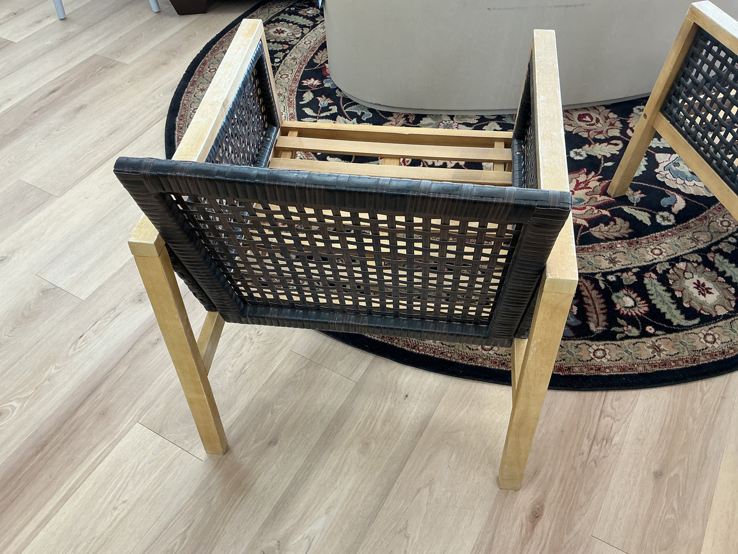 Mid-Century Wood & Strap Armchair