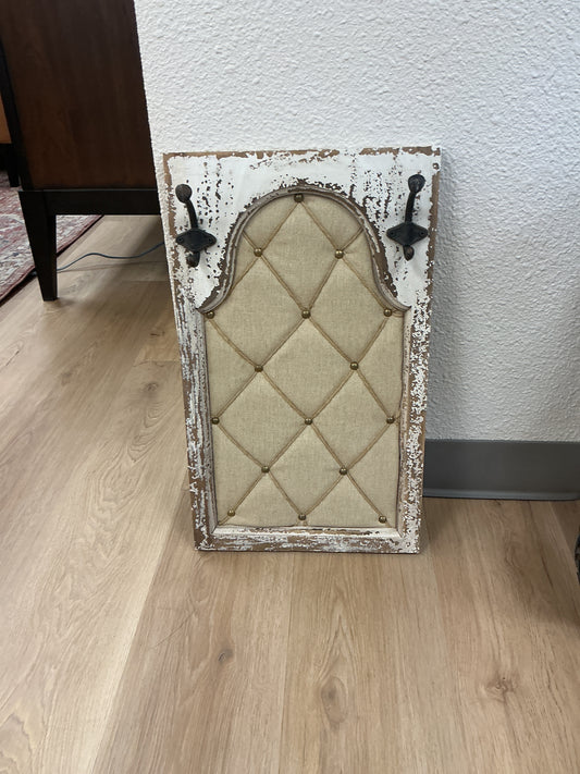 Wooden Hanging Picture Holder w/ Two Hooks