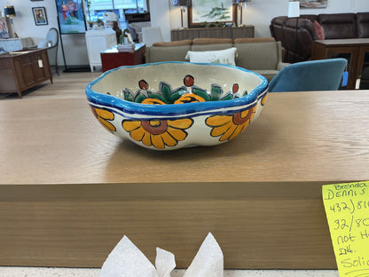 Hand-Painted Ceramic Bright Colors Bowl