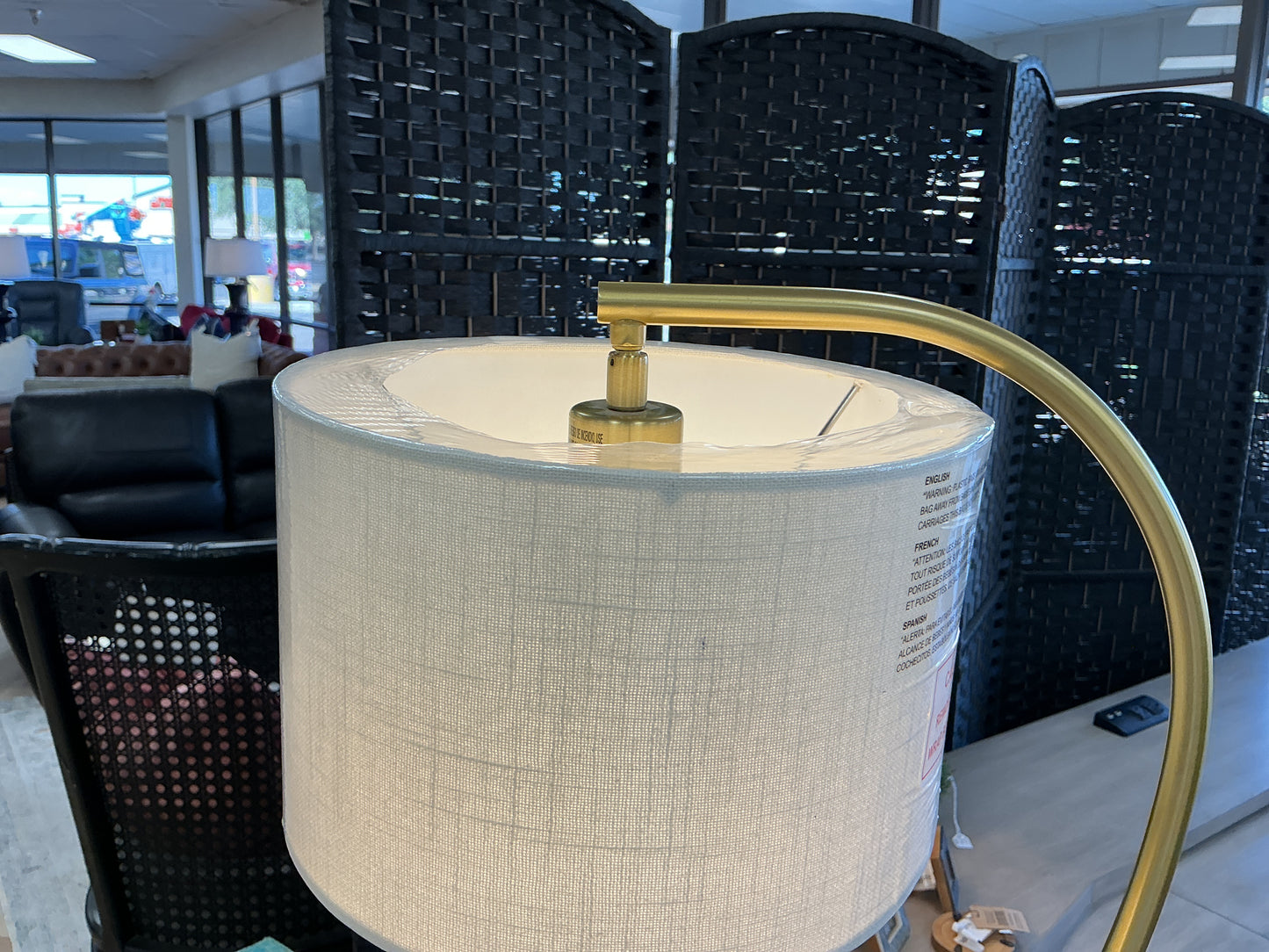 Arched Floor Lamp w/Linen Shade