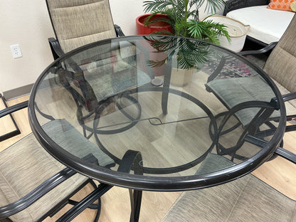 5 Pc Outdoor Patio Dining Set w/ Swivel Chairs