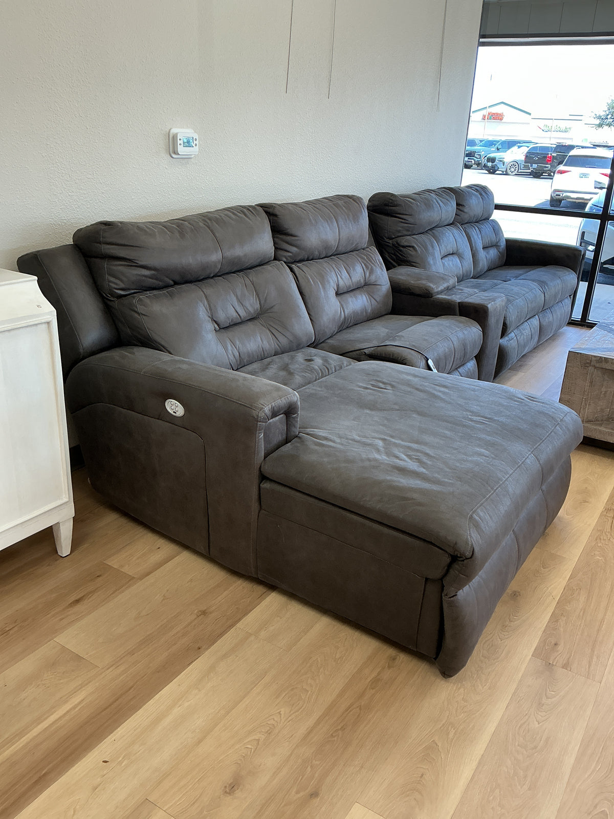 5pc Microfiber Electric Reclining Sectional w/Chaise