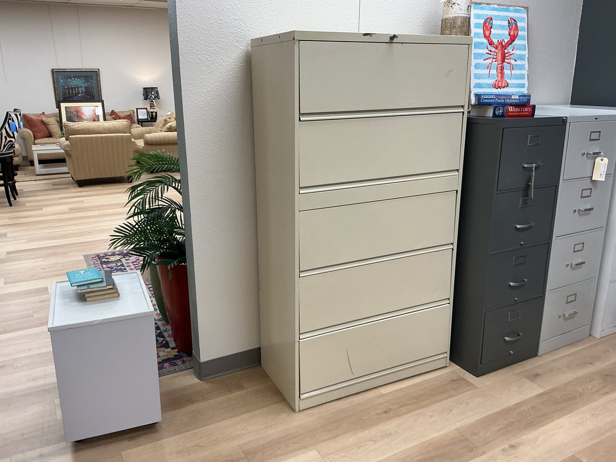 5 Drawer Steel Lateral File Cabinet w/Key