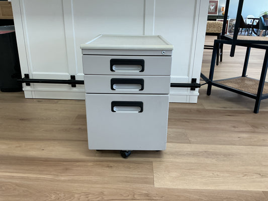 CALICO Designs Metal Rolling 3 Drawer Filing Cabinet w/ Key
