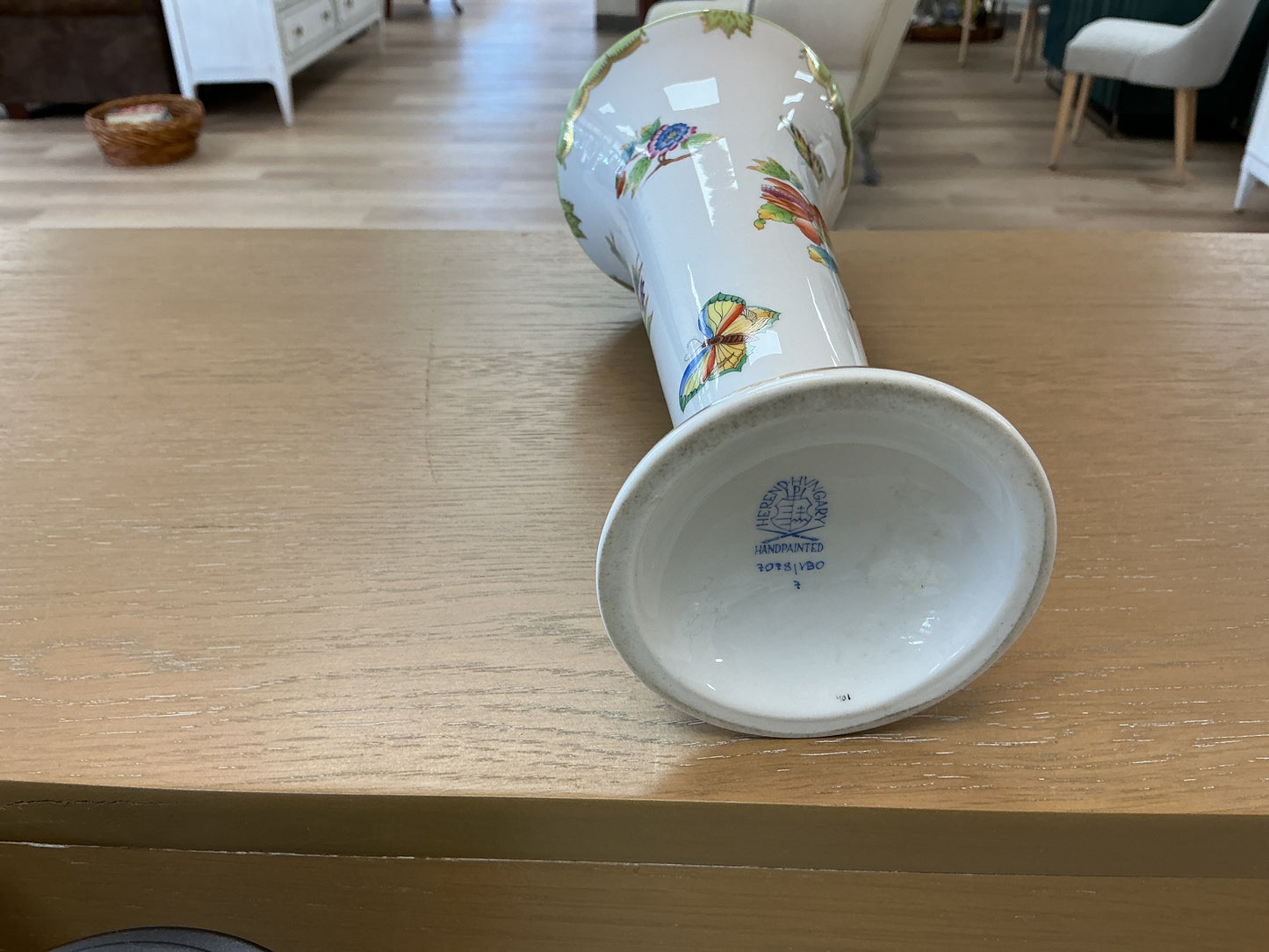Vintage Hand Painted Trumpet Vase