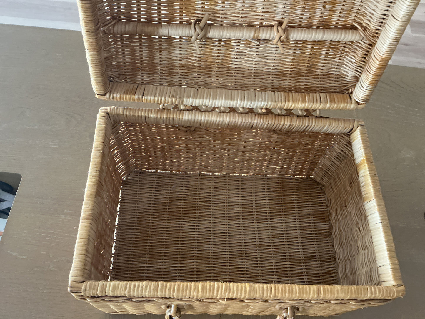 Vintage Rattan Woven Wicker Basket