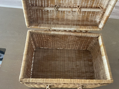 Vintage Rattan Woven Wicker Basket