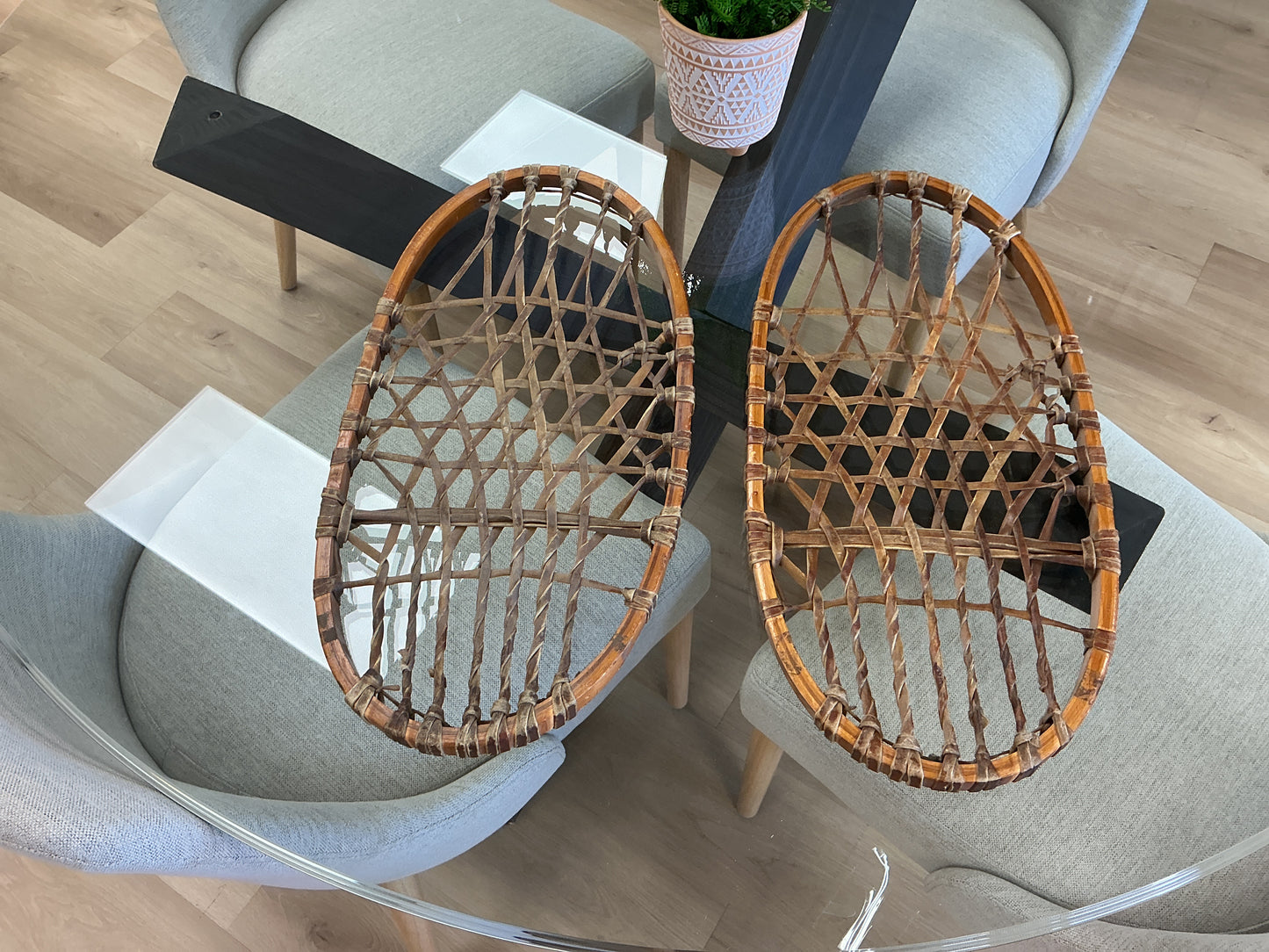 Vintage Military Issued Snow Shoes (Set of 2)