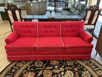 Vintage Mid-Century Sofa w/Ivory Piping