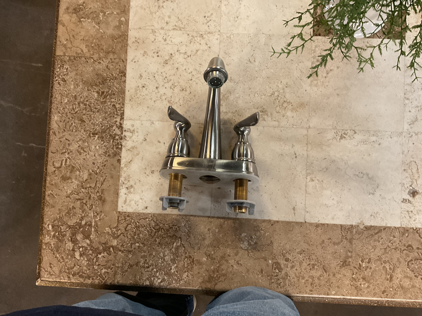 Brushed Nickel Centerset Bathroom Faucet